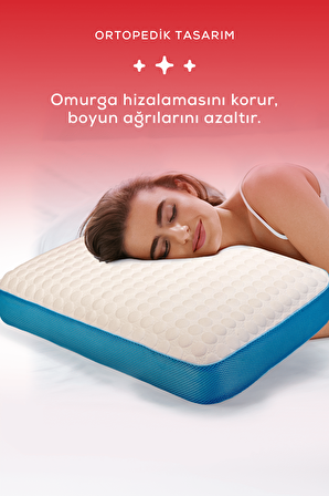 Moda Home Bedding Visco Bubbli Tombik Yastık MAVİ, Visco yastık,, Ortopedik yastık