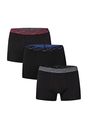 Pierre Cardin Erkek 3lü Stretch Boxer Siyah