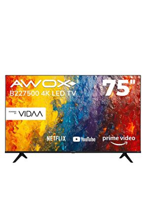 Awox B227500 4K Ultra HD 75" 190 Ekran Uydu Alıcılı Smart LED TV