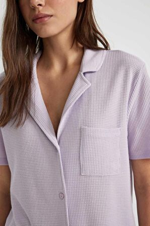 DeFacto Kısa Kollu Pijama Üstü-Fall in Love B6189AX24SPPR77