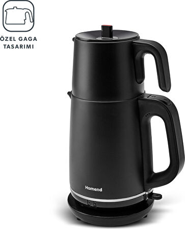 Homend Royaltea 1727H Mat Siyah Paslanmaz Çelik Çay Makinesi