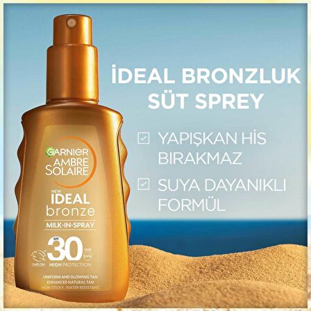 Garnier Ambre Solaire İdeal Bronzluk Güneş Koruyucu Sprey SPF30 150 Ml