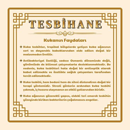 Tesbihane -  Sistemli İmamesi İşçilikli Kapsül Kesim Kuka Tesbih