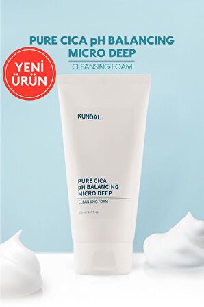 Hafif Asidik Formüle Sahip Köpük Temizleyici KUNDAL Pure Cica pH Balancing Micro Deep Cleansing Foam