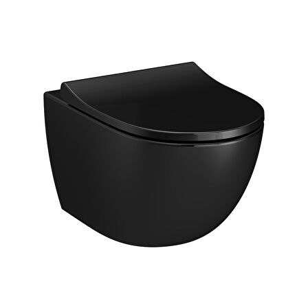 VitrA Sento 7748B070-0559 Rim-ex Asma Klozet, 54 cm, Siyah