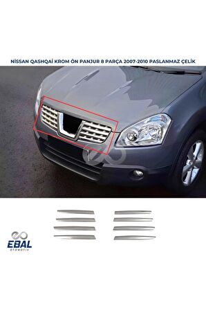 Nissan Qashqai Krom Ön Panjur 8 prç. 2007-2010 P. Çelik