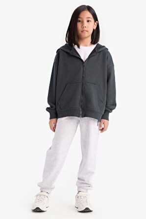 DeFacto Kız Çocuk Beli Paçası Lastikli Baskılı Jogger Eşofman Altı D9688A825SPGR421