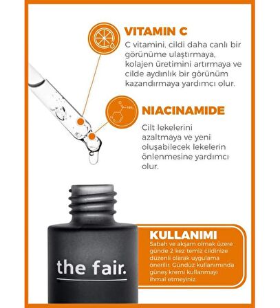 the fair. C-Gleam Leke Giderici Gözenek Bakımı Vegan Cilt Serumu %2 Vitamin C +%2 Niacinamide 30 ml