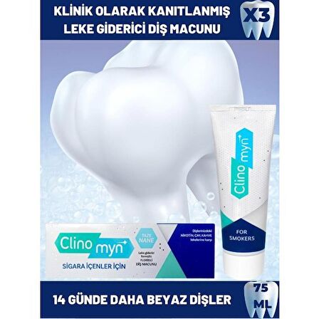 Clinomyn Smokers Sigara Içenler Için Diş Beyazlatan Leke Giderici Diş Macunu 75 Ml 3'Lü Set