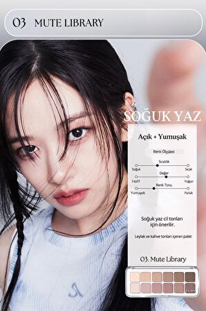 Hafif Dokulu Yoğun Renklere Sahip Göz Farı Paleti Clio Pro Eye Palette Air (03 Mute Library)