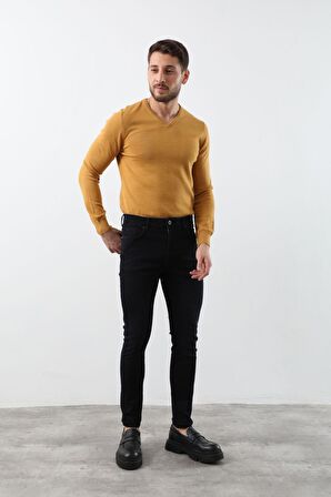 Erkek Koyu Lacivert Straight Fit Jean Pantolon