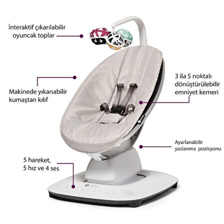 4moms Mamaroo 5.0 Elektrikli Ana Kucağı - Grey