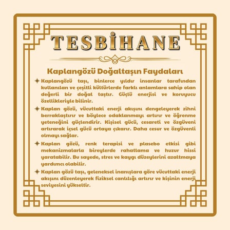 Kararmaz Metal Püsküllü Küre Kesim Kaplangözü Efe Doğaltaş Tesbih