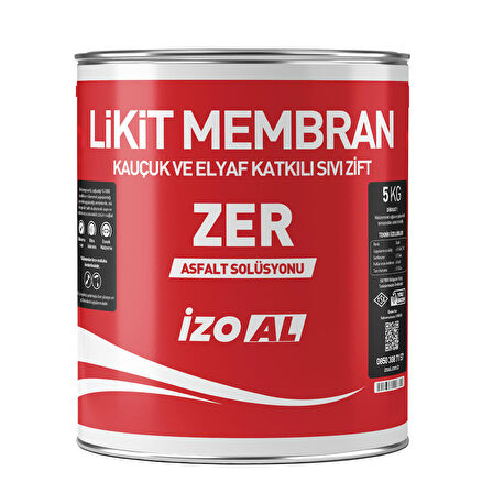 İZOAL ZER 5 KG Sıvı Zift Kauçuk ve Elyaf Katkılı Likit Membran