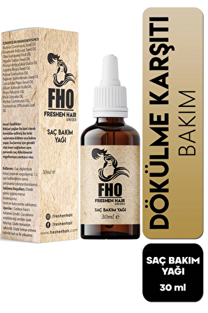 FHO Freshen Hair Dökülen Yavaş Uzayan Saçlara Özel Bitkisel Saç Bakım Serumu 1 Adet 30 Ml