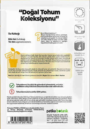 5 Adet Su - Et Kabağı (lagenaria Siceraria) Tohumu