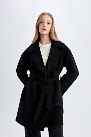 DeFacto Regular Fit Kaşe Kaban C0922AX24AUBK27