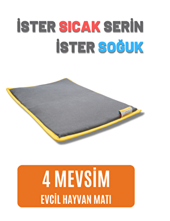 pawdaz Serin (60X40CM) - 4 Mevsim Kedi/ Köpek Matı, Sıcak Veya Soğuk Kullanılabilen Minder Yatak (antrasit)