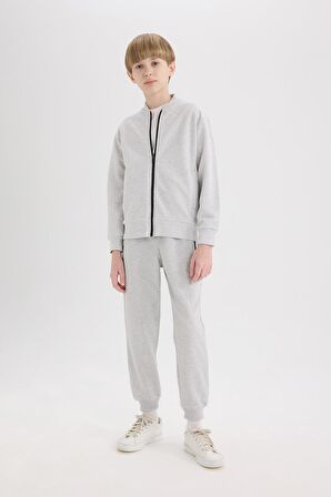 DeFacto Erkek Çocuk Beli Paçası Lastikli Pike Basic Düz Eşofman Altı B5755A825SPGR400