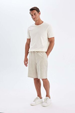 DeFacto Relax Fit Keten Karışımlı Bermuda Şort C1240AX24SMBG750