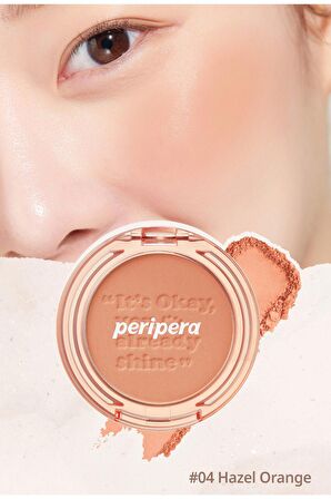 Pastel Tonlarda Sebum Dengeleyici Toz Allık Peripera Pure Blushed Sunshine Cheek (04 Hazel Orange)