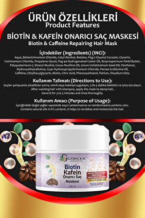 Biotin Kafein Onarıcı Saç Maskesi (biotin Caffeine Repairing Hair Mask )