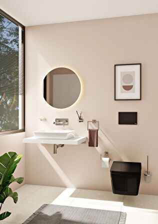 VitrA Metropole 132-070R009 İnce Klozet Kapağı, Yavaş Kapanır, Kolay Çıkabilir, Siyah