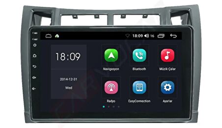 Toyota Yaris (Kare) (2005-2012) Uyumlu Android Multimedya Sistemi – 4 Çekirdek İşlemci, 4GB RAM, 64GB Hafıza, CarPlay & Android Auto, Geri Görüş Kamerası