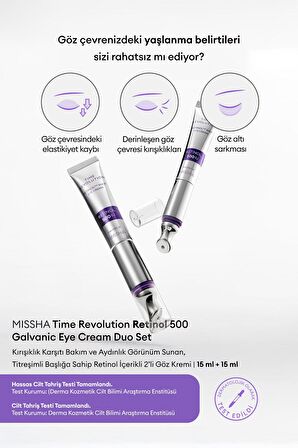 Kırışıklık Karşıtı Titreşimli 2li Göz Bakım Kremi Time Revolution Retinol 500 Shot Eye Cream Duo Set