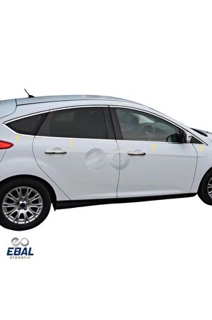 Ford Focus 3 Krom Cam Çıtası 8 prç. 2010-2018 Arası P. Çelik (HB)