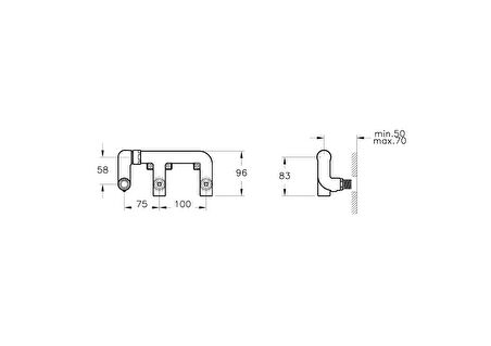 VitrA Memoria A42844 Ankastre Lavabo Bataryası, Sıva Altı Grubu