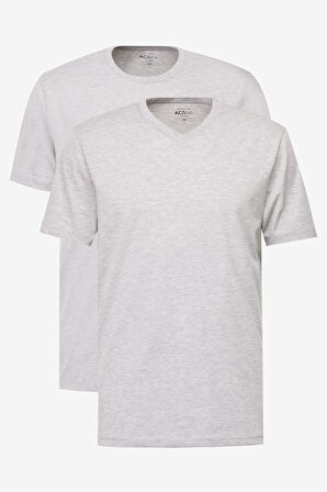 2'li Paket Slim Fit Dar Kesim Pamuklu Basic Tişört