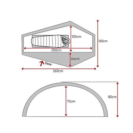 Summit Pro Çadır Sun Fresh UPF80 Evolite Tek Kişilik Çadır  SunFresh Blackout Kumaş 