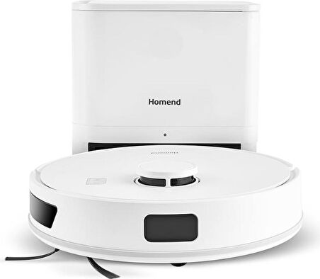 Homend Alex Laser Power 1289H Toz Hazneli Moplu Halı Tanıyan Beyaz Robot Süpürge