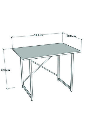 60x90 Çalışma Masası Metal Ayaklı Ders Çalışma Ofis Masası Beyaz