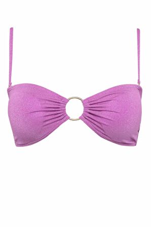 DeFacto Regular Fit Parlak Kumaş Bikini Üstü-Fall in Love B7471AX24SMPR442
