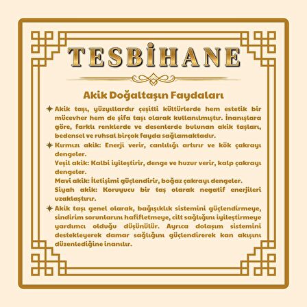 Tesbihane Kararmaz Metal Püsküllü Küre Kesim Çoklu Doğaltaş Kombinli Başarı Tesbihi