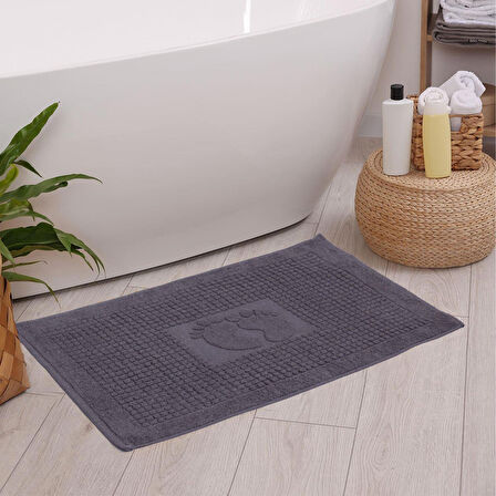 Homedius Banyo Kareli Ayak Desenli Pamuk Ayak Havlusu 50x70cm