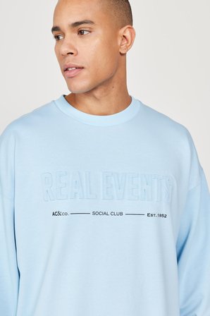 Oversize Bol Kesim Bisiklet Yaka Pamuklu Sweatshirt