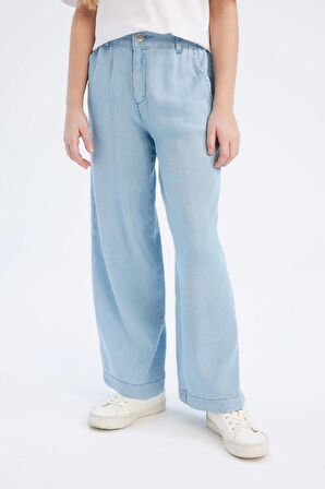Kız Çocuk Wide Leg Geniş Paça Jean Pantolon