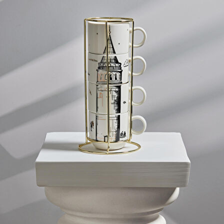 Karaca X Ist Collection Galata 4 Parça Standlı Mug Kupa