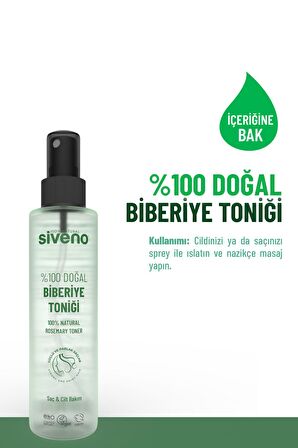 Siveno %100 Doğal Biberiye Suyu Saç Dökülmesi Karşıtı ve Hızlı Saç Uzatma Etkili Saç Toniği 150 ml