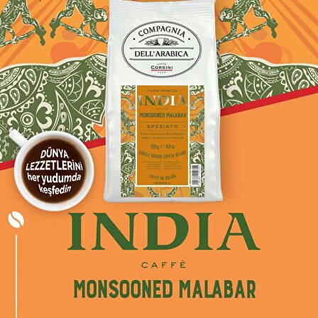 Caffe Corsini Hindistan Monsooned Malaba%100 Arabica Çekirdek Kahve 250GR