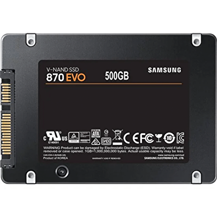 Samsung 870 Evo 2.5 İnç 500 GB Sata 530 MB/s 560 MB/s SSD 