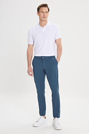 Slim Fit Dar Kesim Yan Cep Pamuklu Esnek Chino Pantolon