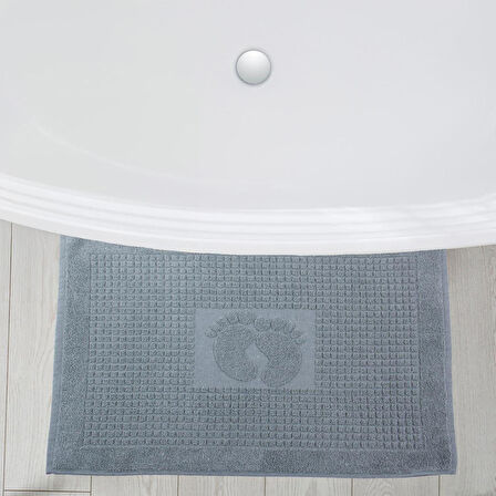Homedius Banyo Kareli Ayak Desenli Pamuk Ayak Havlusu 50x70cm