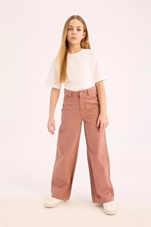 Kız Çocuk Wide Leg Geniş Paça Pamuklu Pantolon