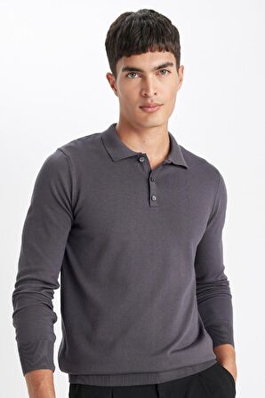 DeFacto Standart Fit Polo Yaka Kazak D0454AX24AUAR86