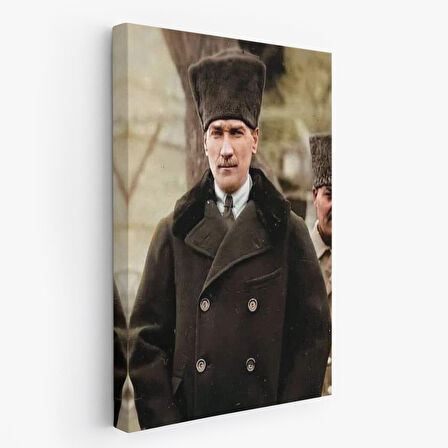 Atatürk Portre Tablosu Mustafa Kemal Atatürk Dikdörtgen Dekoratif Kanvas Tablo-FA-125