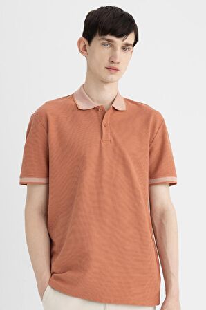 DeFacto New Regular Fit Polo Yaka Waffle Kısa Kollu Basic Düz Tişört B4508AX24SPOG604